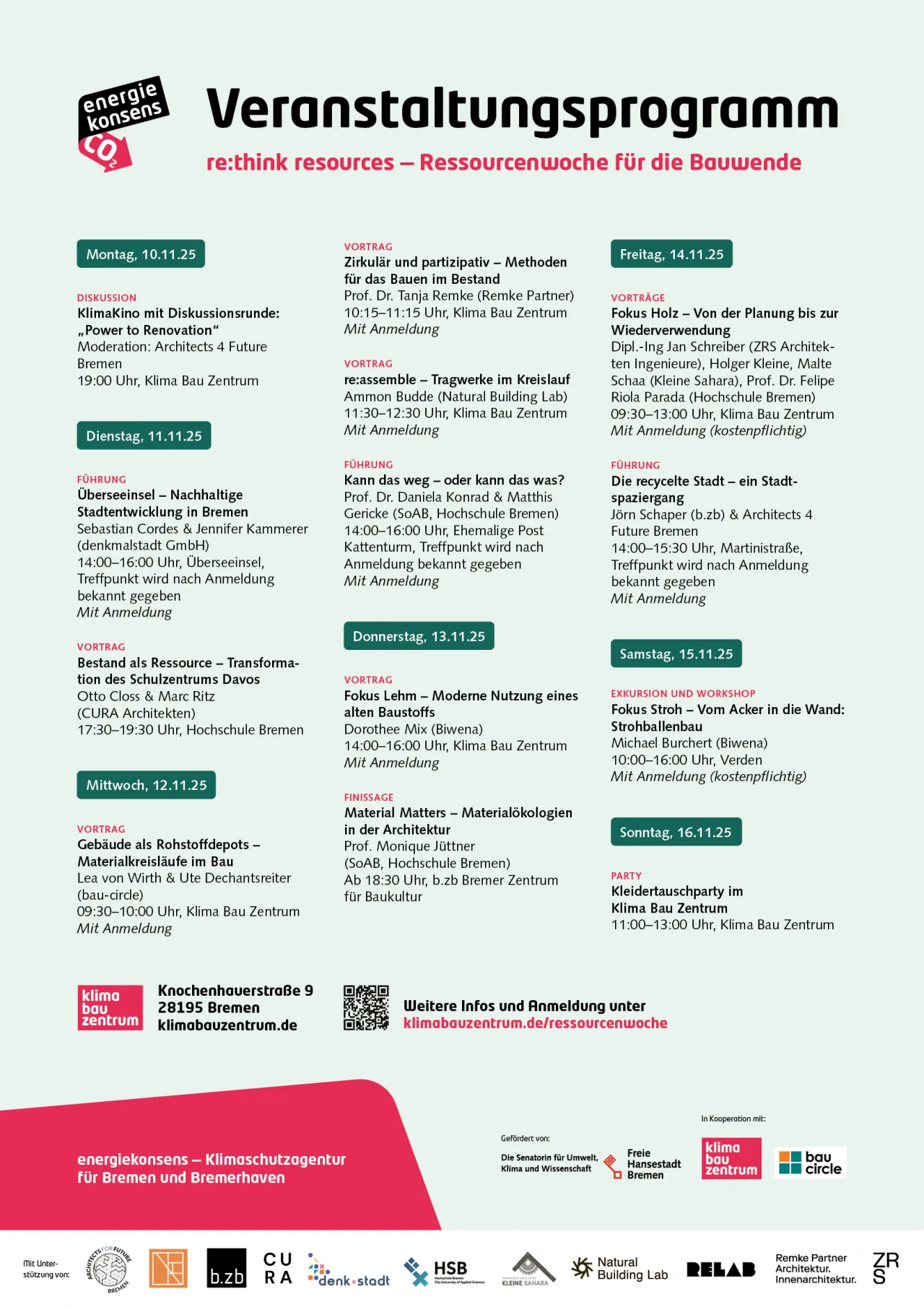 Das vollst&auml;ndige Programm der Ressourcenwoche 