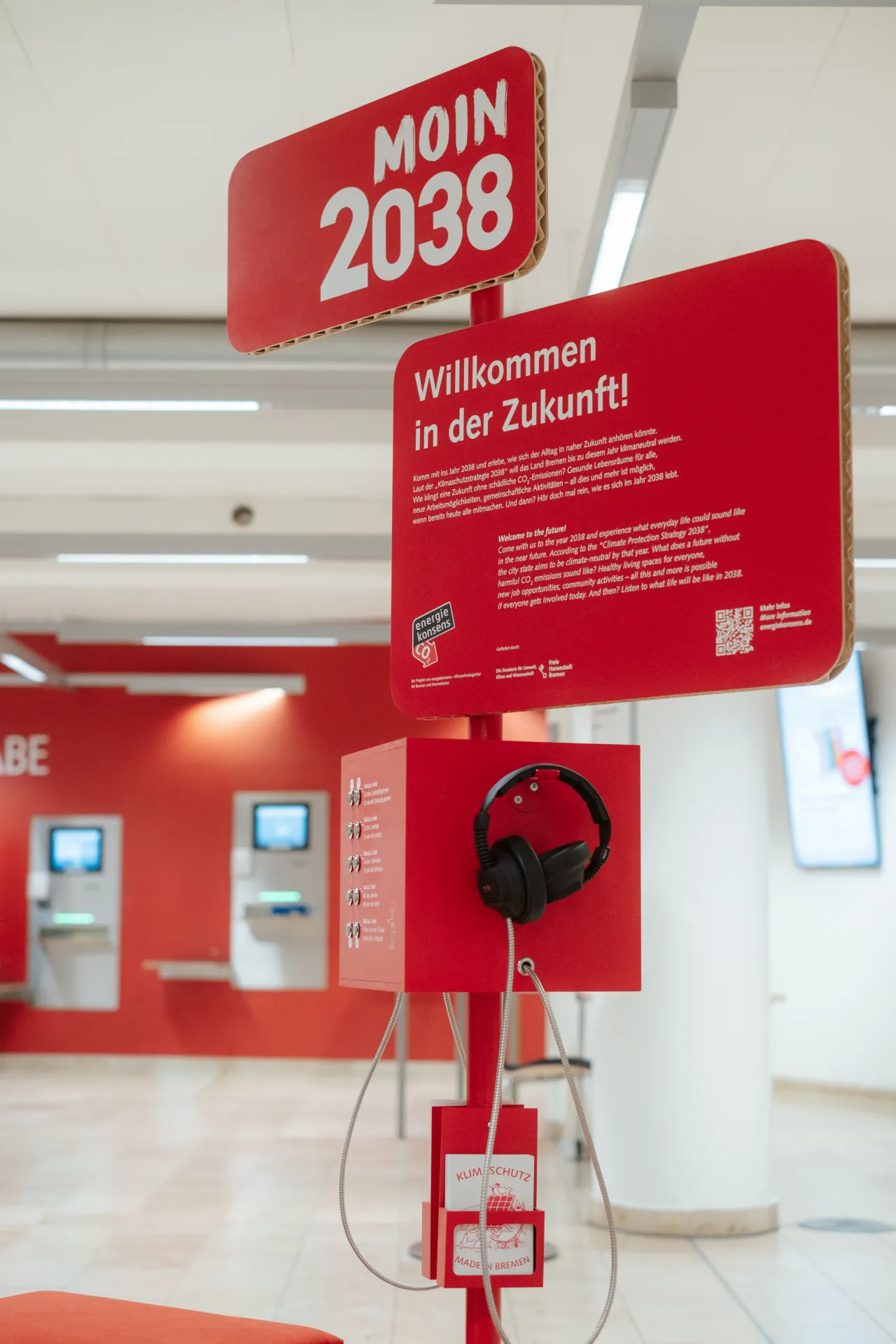 Neue Hörstation „Moin 2038“ in der Zentralbibliothek.