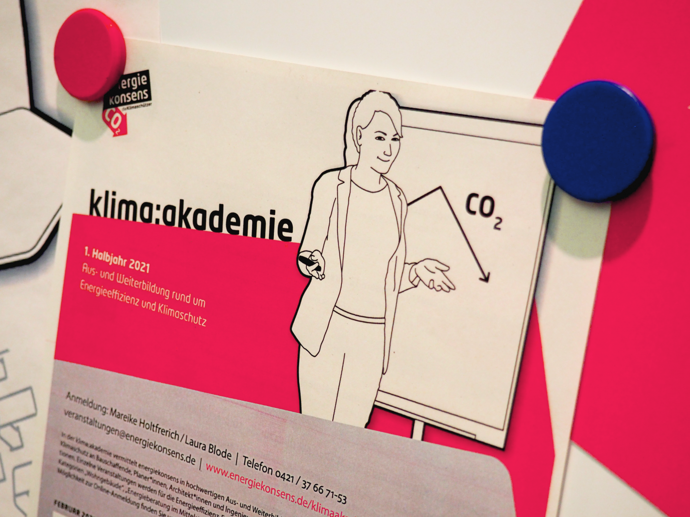 Programm klima:akademie an Whiteboard, Close-Up