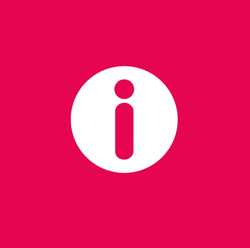 Info-Icon auf rotem Hintergrund