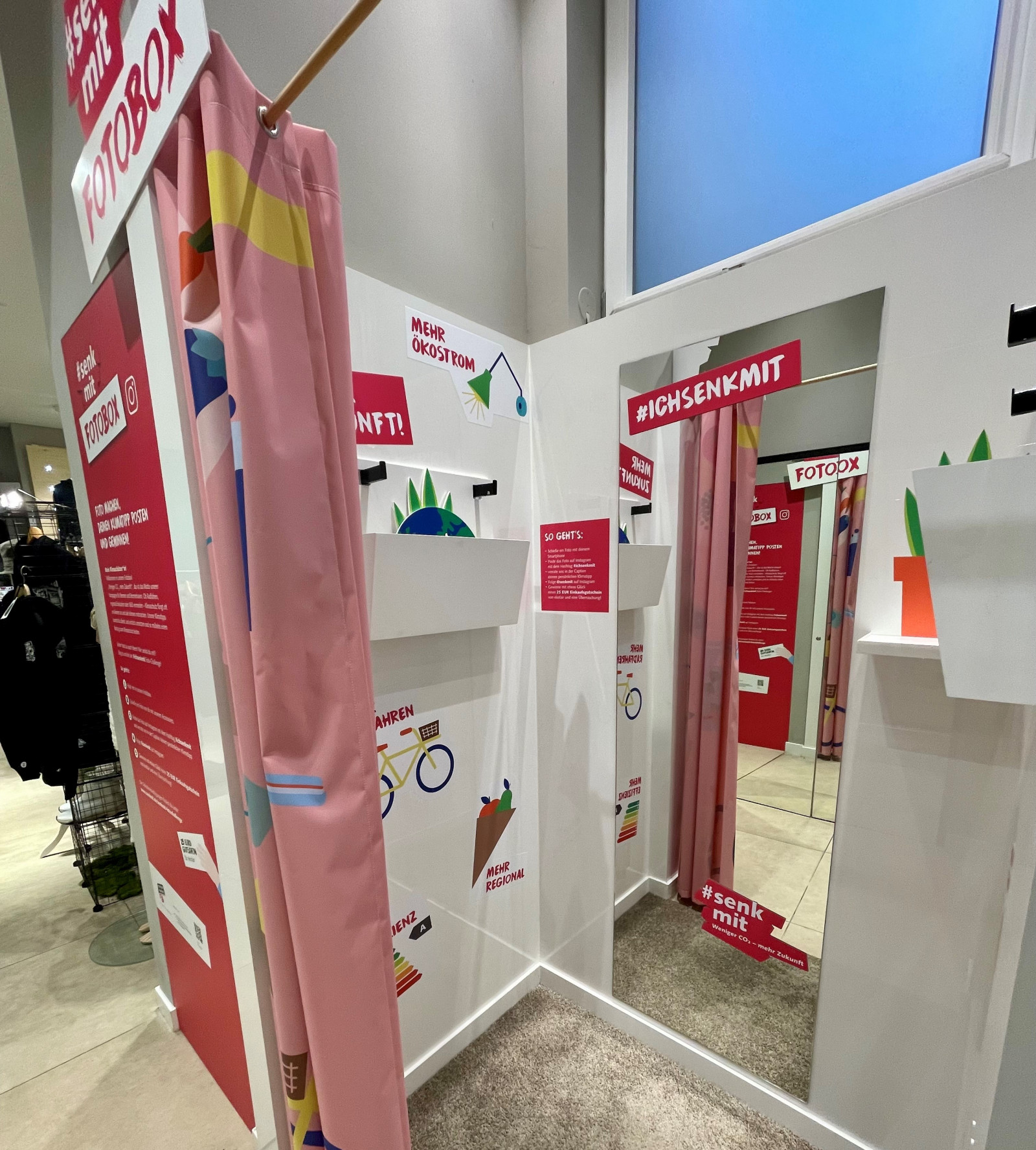 Pop-up Fotobox zur Klimaschutzkampagne #senkmit im nachaltigen Kaufhaus ekofair